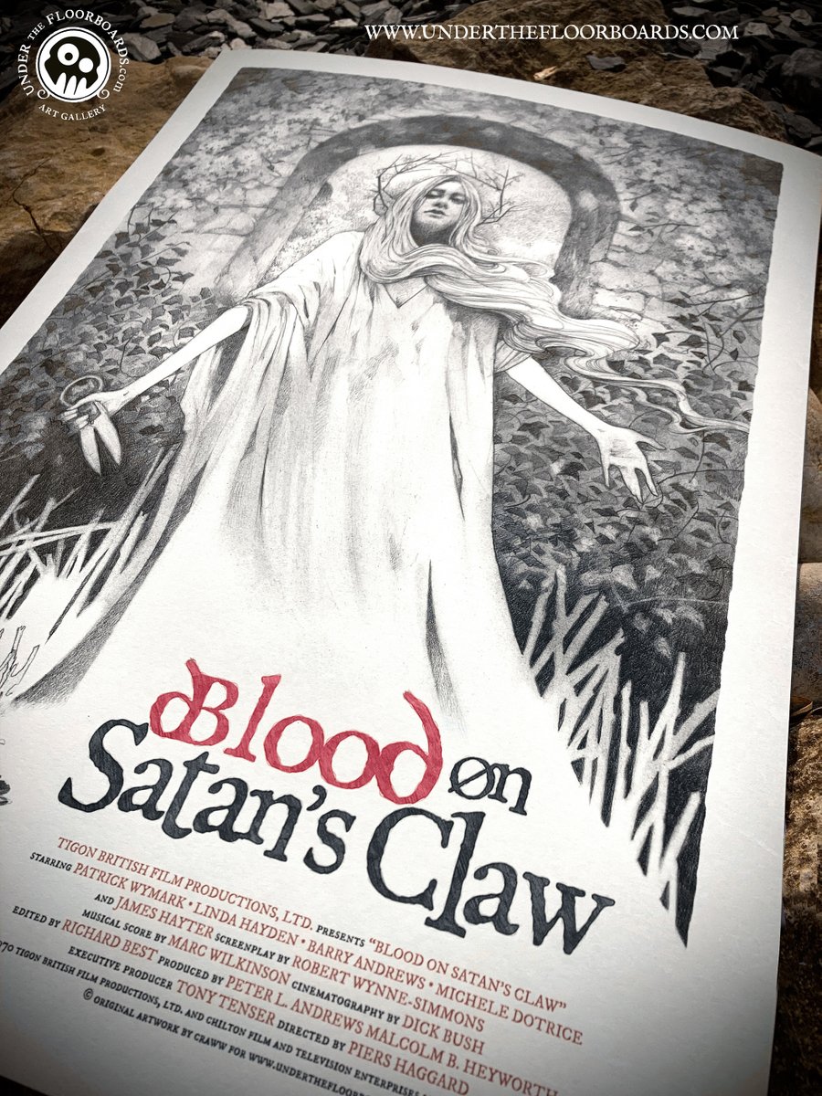 thefloorboards's tweet photo. Beautifully drawn by @craww, now available at https://t.co/6mr0w5DRsr A2 Fine Art Giclee, LtdEd 100 based on the British Classic #BloodonSatansClaw with Linda Hayden, Michele Dotrice, by Robert Wynne-Simmons directed by Piers Haggard https://t.co/MnyigkLlS8