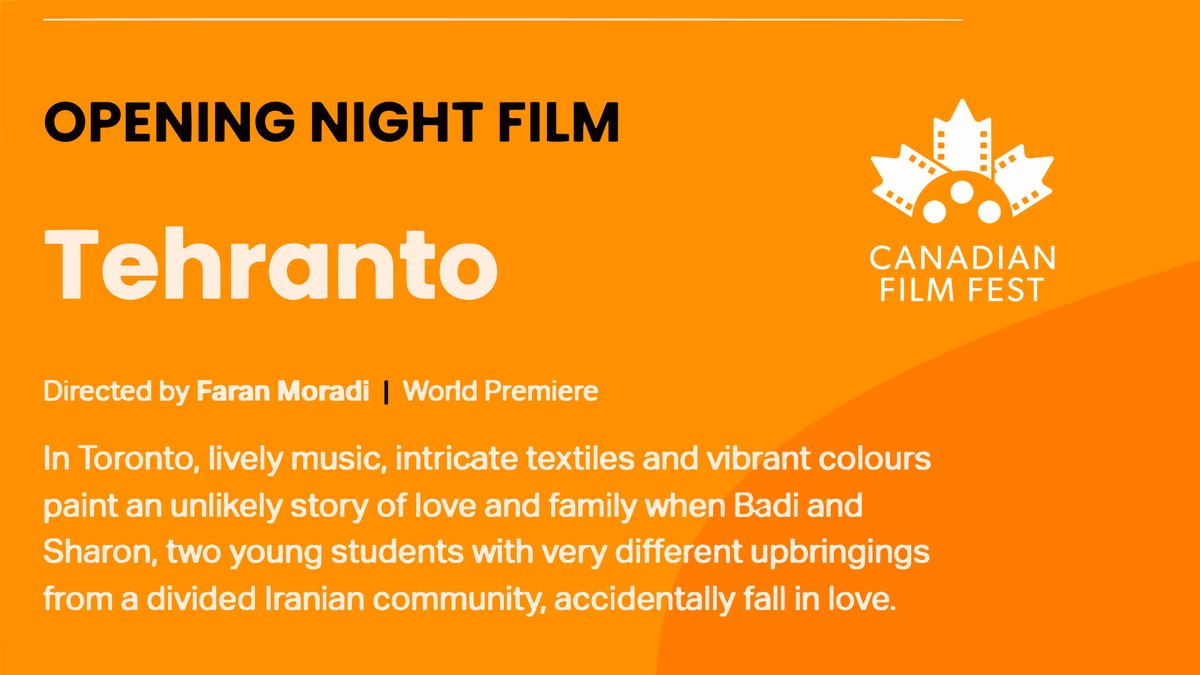 tehrantofilm's tweet photo. We’re excited to announce Tehranto is having its world premiere at @CanFilmFest this year. Catch it on March 22nd at 9pm via @SuperChannel https://t.co/u97VqYonYH