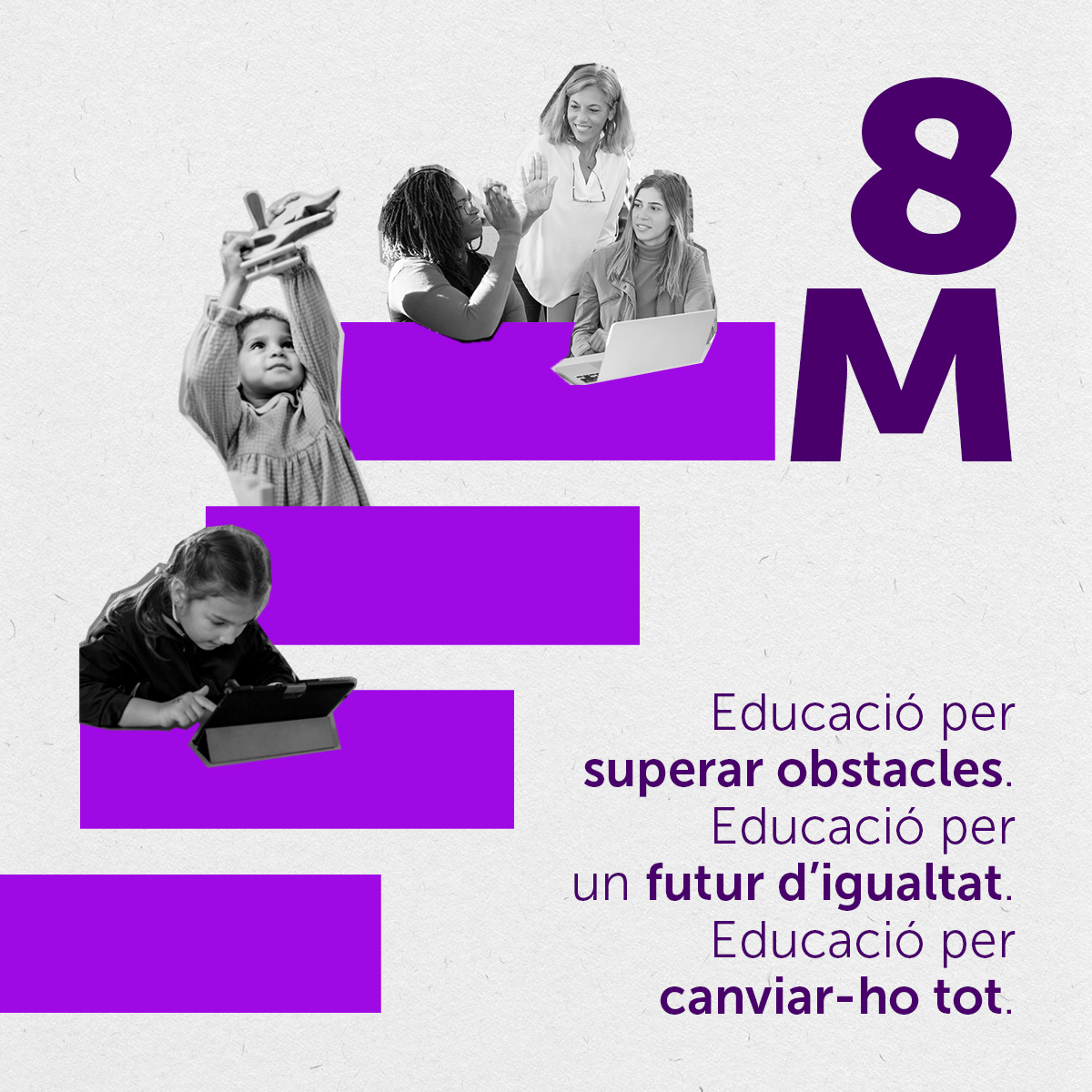📢💪 Per una societat igualitària en drets i oportunitats, una educació de qualitat és una educació en igualtat!

#8M