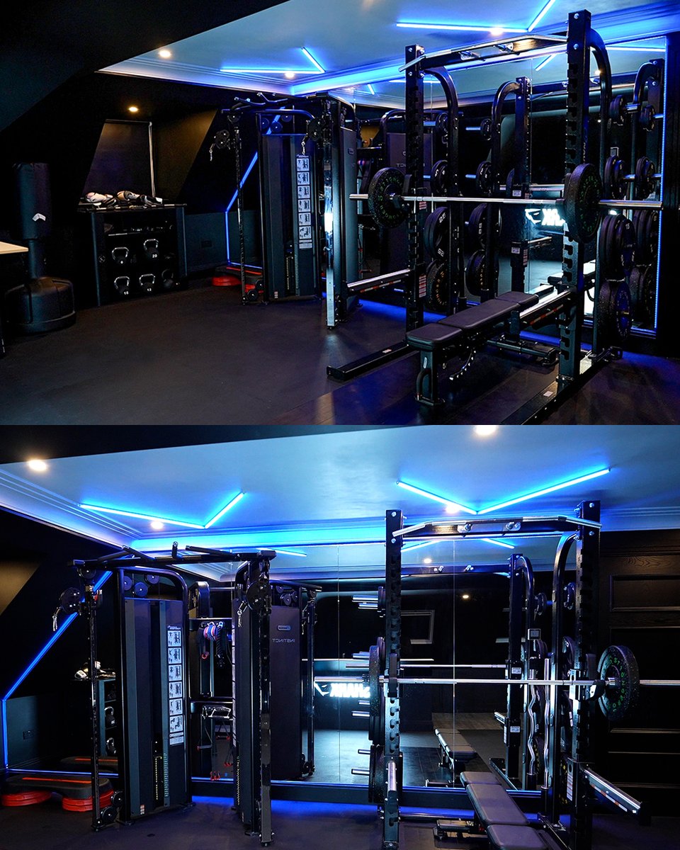 Gymshark's tweet photo. we turned one dusty room into a home gym, the dream 😍 https://t.co/uxlDakCQaO