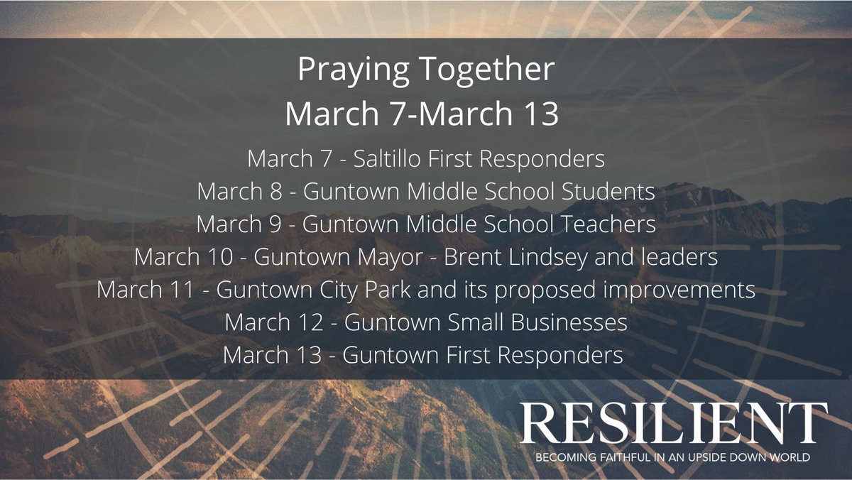 Join Orchard Northside this week in prayer by setting your alarm for noon each day to pray specifically for these things each day.
