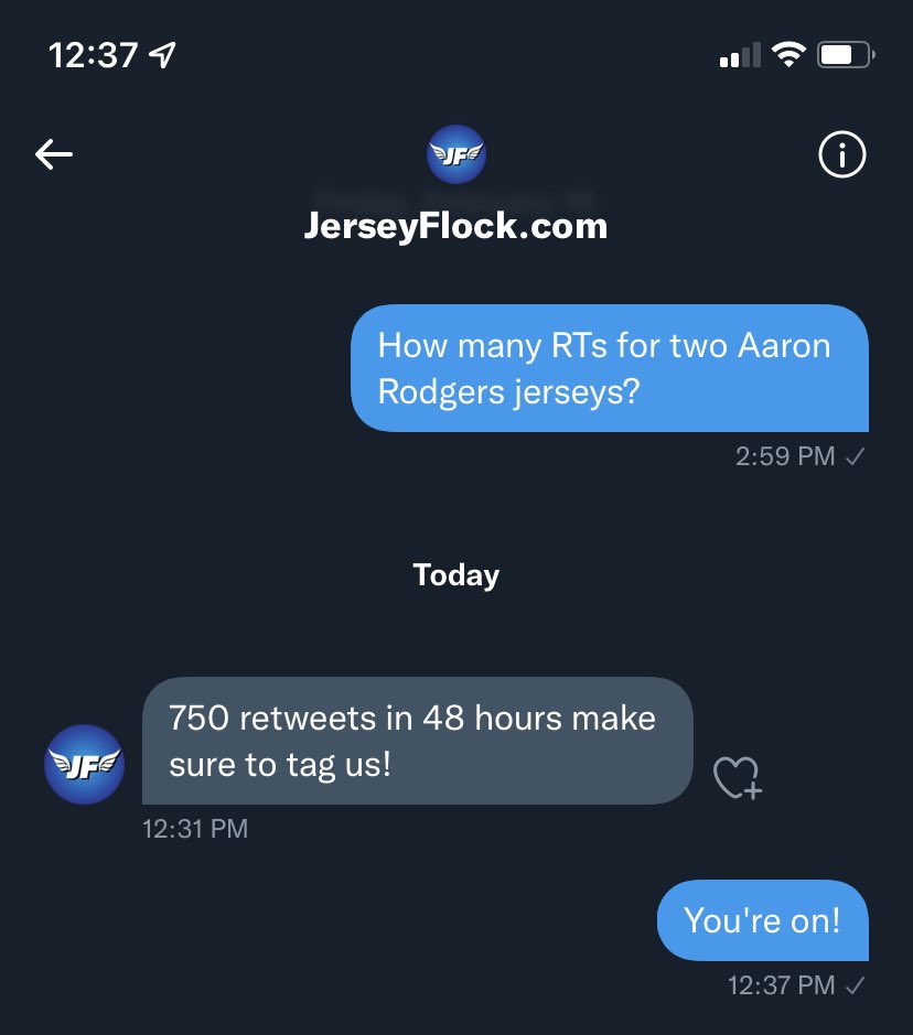 🔔 Want to win a free Aaron Rodgers jersey?! Need 750 RTs in 48 hours.

If we hit the goal in time, I'll pick a random winner out of everyone who RTs this. Must be following me and <a href="/JerseyFlock/">ShopJerseyFlock.com</a> to be picked to win.

750 is a steep goal so get your friends to RT too!