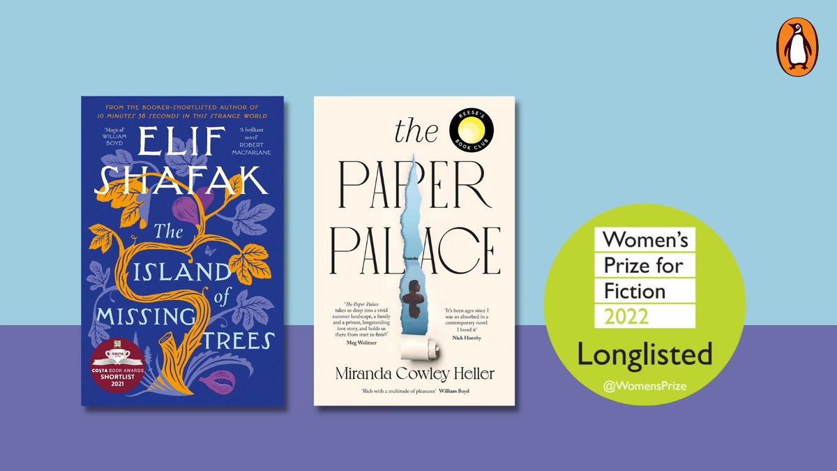 Viking Books UK (@vikingbooksuk) on Twitter photo ✨🎉 LONGLISTED FOR THE WOMEN'S PRIZE FOR FICTION 2022🎉✨
Hugest of huge congratulations to <a href="/Elif_Safak/">Elif Shafak</a> and Miranda Cowley Heller. We love these brilliant books, and we're so glad the judges agree!
<a href="/WomensPrize/">Women's Prize</a>
#ThePaperPalace
#TheIslandOfMissingTrees
#womensprize ✨🎉 LONGLISTED FOR THE WOMEN'S PRIZE FOR FICTION 2022🎉✨
Hugest of huge congratulations to <a href="/Elif_Safak/">Elif Shafak</a> and Miranda Cowley Heller. We love these brilliant books, and we're so glad the judges agree!
<a href="/WomensPrize/">Women's Prize</a>
#ThePaperPalace
#TheIslandOfMissingTrees
#womensprize