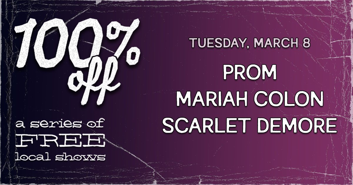 Schubas's tweet photo. Swing by Schubas TOMORROW for our 100% off show! Doors at 7:30 --> Get tickets at: https://t.co/G0ohW8yzuO https://t.co/0Ejvkqd51r