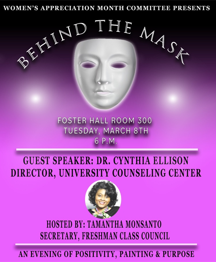 As young ladies, every day secretly we hide behind a mask for all types of reasons.This mask can cause us to become sick, suffer w| anxiety &amp; or depression. Join us for an evening of painting, speaking  positivity into our every day existence. 

Guest speaker: Dr. Cynthia Ellison