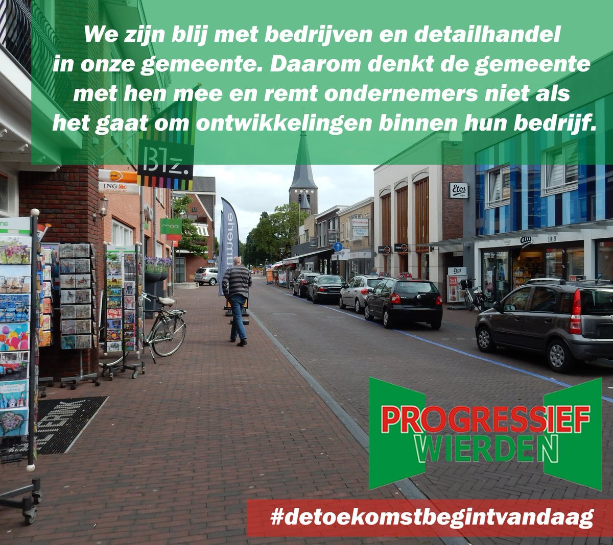🔦Standpunt in de spotlight! Er zijn hier veel #bedrijven en #detailhandel die werk bieden aan #inwoners en zorgen voor reuring. Ondernemers verdienen steun van de gemeente.⤵️ #Wierden #Enter #GR2022 #winkels #detoekomstbegintvandaag #samenkomjeverder
