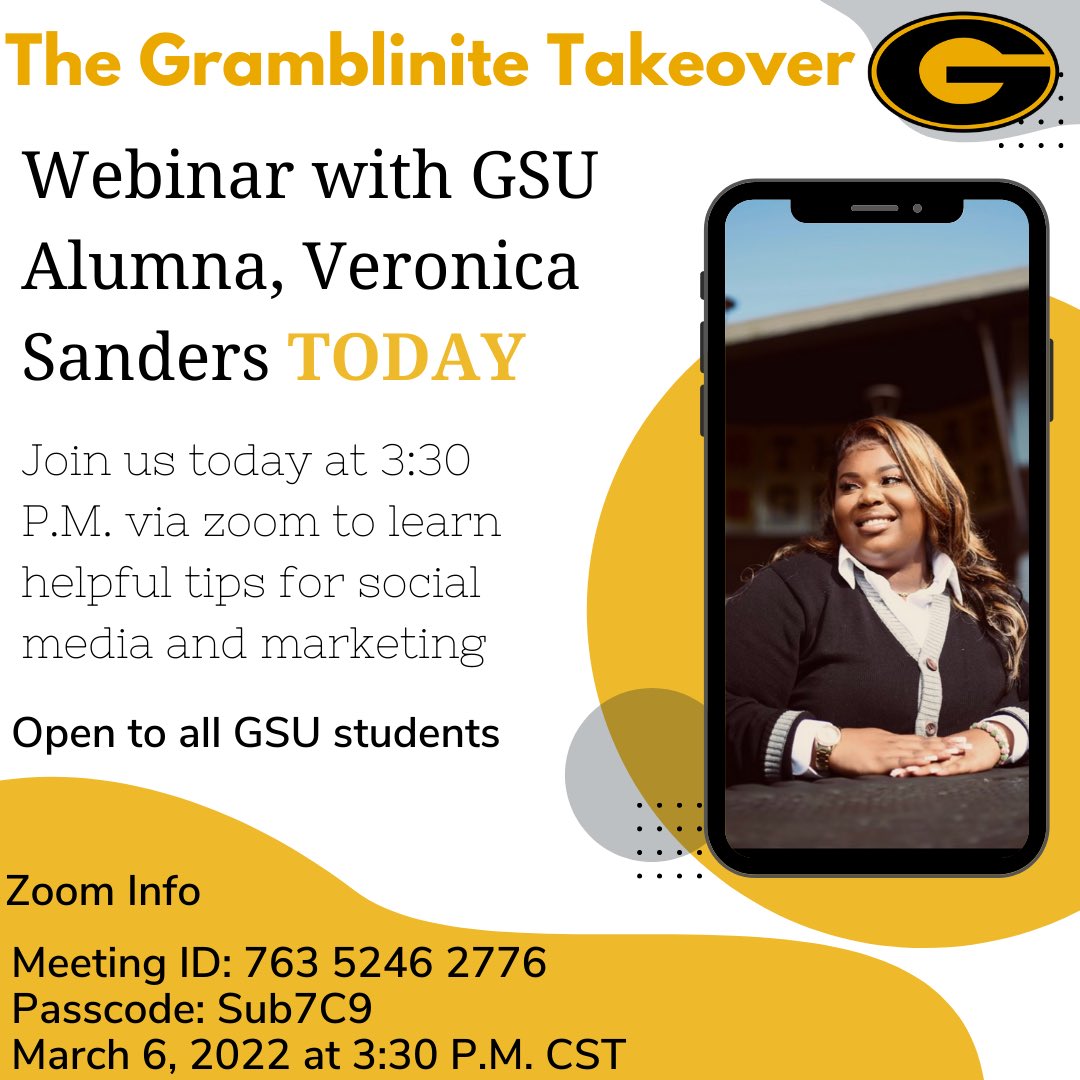 TheGramblinite's tweet photo. Join us today via zoom for our first edition of The Gramblinite Takeover!
#gramfam https://t.co/qLZEmXeI0P