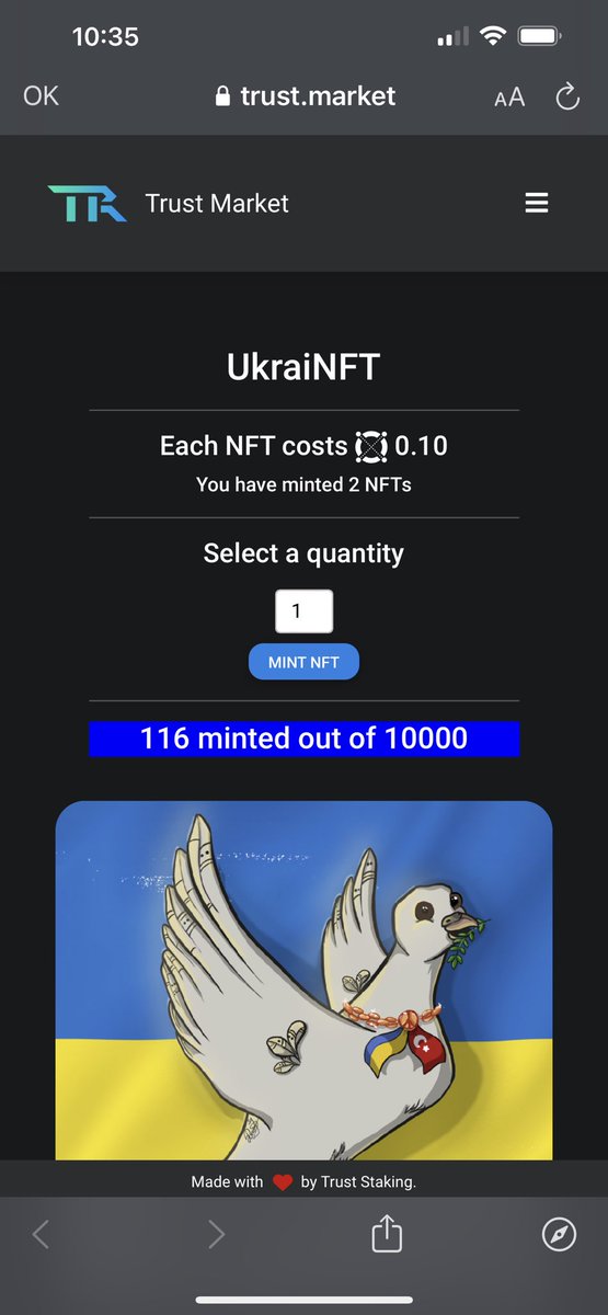 Thank you <a href="/HouseofCubesNFT/">House of Cubes</a> for your amazing donation of 5 EGLD to <a href="/NFTPact/">NFT Pact | UkraiNFT</a> #UkraiNFT charitable project.

Your community has purchased 50 NFT doves which have already been sent to <a href="/sos_children/">SOS Children's Villages International</a> Romania today.

We are grateful for your help!

trust.market/buy/UkraiNFT