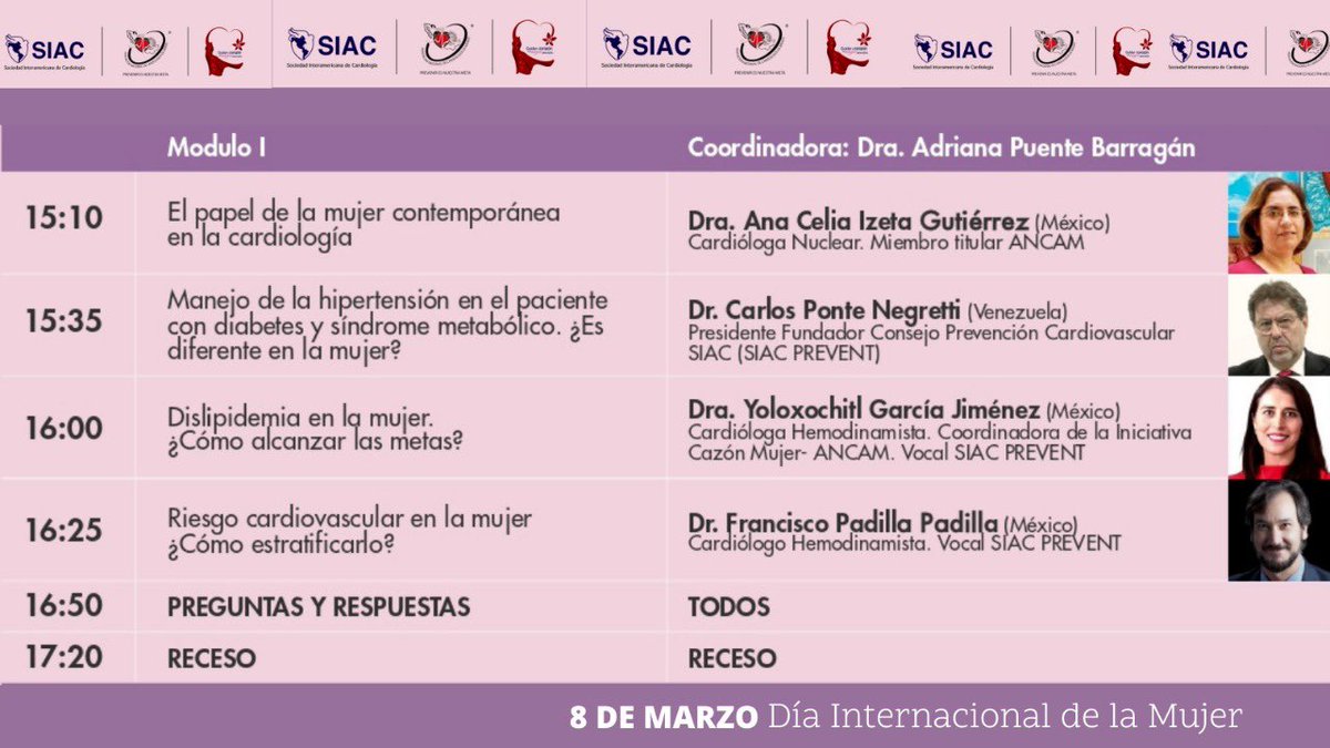 💜REGISTRaTE💜

La #ANCAM te invita al Simposio “Salud femenina y #corazón” en el marco del Día Internacional de la Mujer.
🗓 Martes #8M 
⏰ 15 Hrs
➡️ Registraste en bit.ly/3htQnYL

#DiaDeLasMujeres #8M2022 #DiaInternacionalDeLaMujer2022 

<a href="/JYologarcia/">Yolo Garcia J</a> <a href="/drpacopadilla/">Paco Padilla</a>