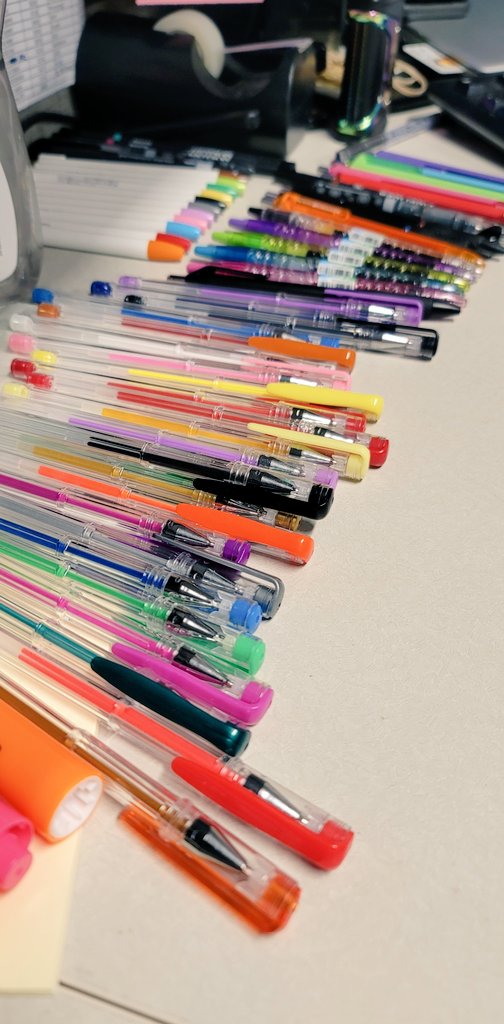 razornalewriti1's tweet photo. Also, heres a fun pic of what my desk at work currently looks like. My coworkers are going to think im crazy. But i love my pens. #noshame #sorrynotsorry #noregrets #writing #writerslife #pens #penobsession #follo4folloback https://t.co/COFWMhvdLR