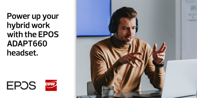 I'm calling it—the ADAPT 660 #headset by <a href="/Eposaudio/">EPOS</a> will be your productivity-boosting, #hybridwork hero! It's enhanced with #machinelearning tech, built with UC optimization, and is certified to work in #collaboration with <a href="/MicrosoftTeams/">Microsoft Teams</a>. #cdwsocial dy.si/Xgzm8