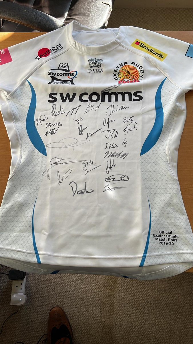 KentisburyG's tweet photo. All items will be auctioned this evening at our Fundraising event, but let's start the bidding here!

This is an Official Exeter Chiefs 2019/20 signed rugby shirt 🏉 A fantastic piece of history.

Find out more https://t.co/GOCVMqysrf

#ExeterChiefs #Exeter #Auction #Rugby #UK https://t.co/KIU3DggL2Z