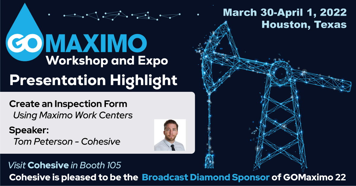 #GOMaximo22 is this month! Join Tom Peterson and learn how to "Create an Inspection Form using #Maximo Work Centers' at our Houston event March 30-Apr 1. bit.ly/3HxTycc