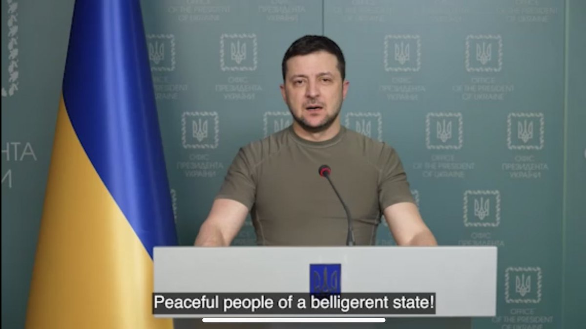 ChristopherJM's tweet image. New Zelensky address: “There is no blood on our flag. There are no and will never be black spots on it. There are no and will never be any swastikas on it. The Ukrainian flag is the land. Peaceful, fertile, golden and without tanks… So it was. And so it will be.”