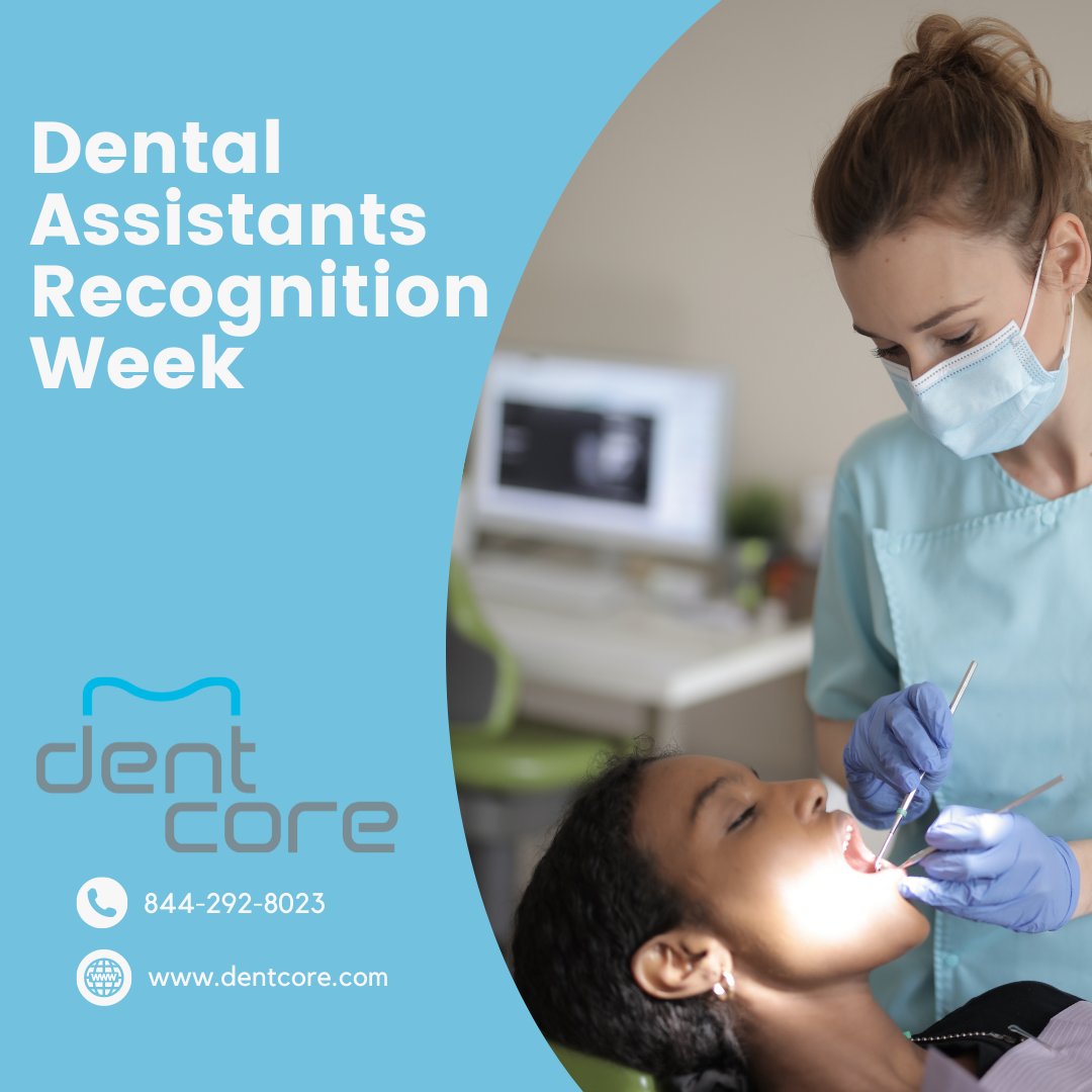 Dentcore1's tweet photo. It's Dental Assistants Recognition Week! Take some time this week to recognize and celebrate these important members of your team! 
  
#DentalAssistantsRecognitionWeek #DentCore #DentalMedicalSupplies #DigitalDentistry #DentalSupplies #CADCAMDentistry #DentalAssistant https://t.co/bz6LJwksIZ