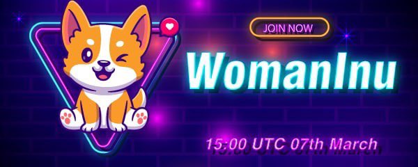CryptoAscendes's tweet photo. Happy Women's day. WOMAN INU 

Launch Today at 15:00 UTC 

🎉 Tax buy and sell 10%
✅ No dev wallet / airdrops
🐶 1% max TRX, 3% max wallet
💥 Elonmusk tweet tomorrow
💎 Low MC -> easy x10 
🎁 Big marketing 

TG:https://t.co/UhFay6KNJE https://t.co/srccKw0myI