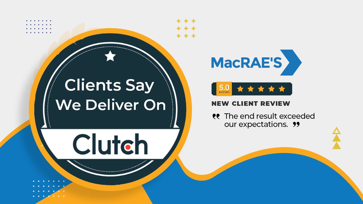 MacRAEsMarkting's tweet photo. Huge thank you to Michael Grimes from @MGAINTL for leaving us a review on @clutch_co! Check out Clutch to see what our clients have to say about us!
Read full review: https://t.co/zJx99MZSRg https://t.co/y62dMcCZTa