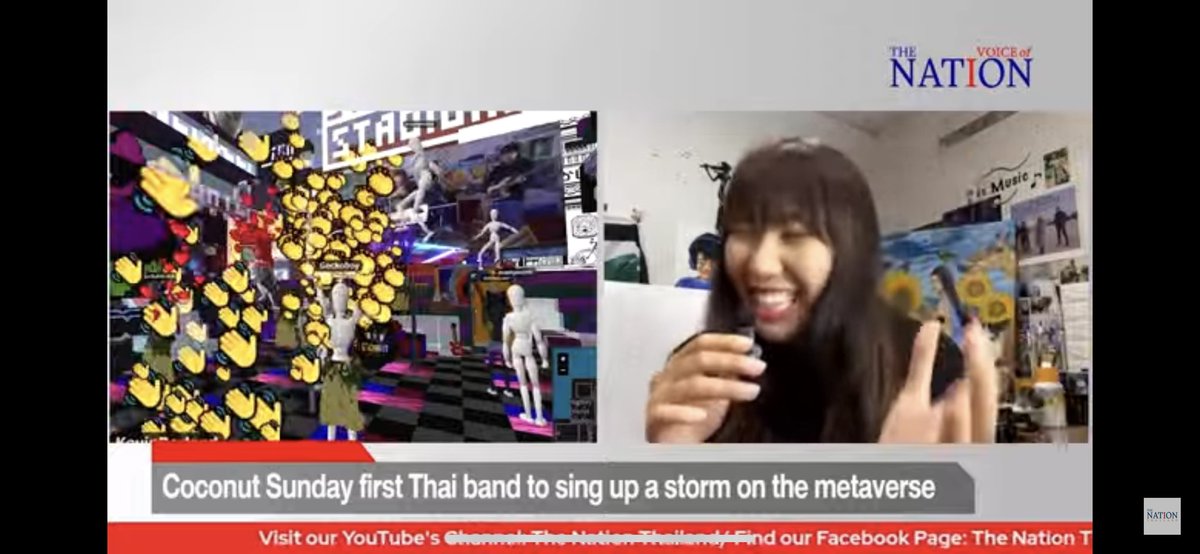 CoconutSunday's tweet photo. Live interview about Coconut Sunday, first band from Thailand, perform in the Metaverse 💜

Nft on opensea: CoconutSunday Universe 
https://t.co/X5rh5C3P5U 

https://t.co/MfJAfMASiV

#Metaversenft #Metaverseconcert 
#CoconutSunday #MetaverseBand #MusicNFTs https://t.co/MAjkvJHvme