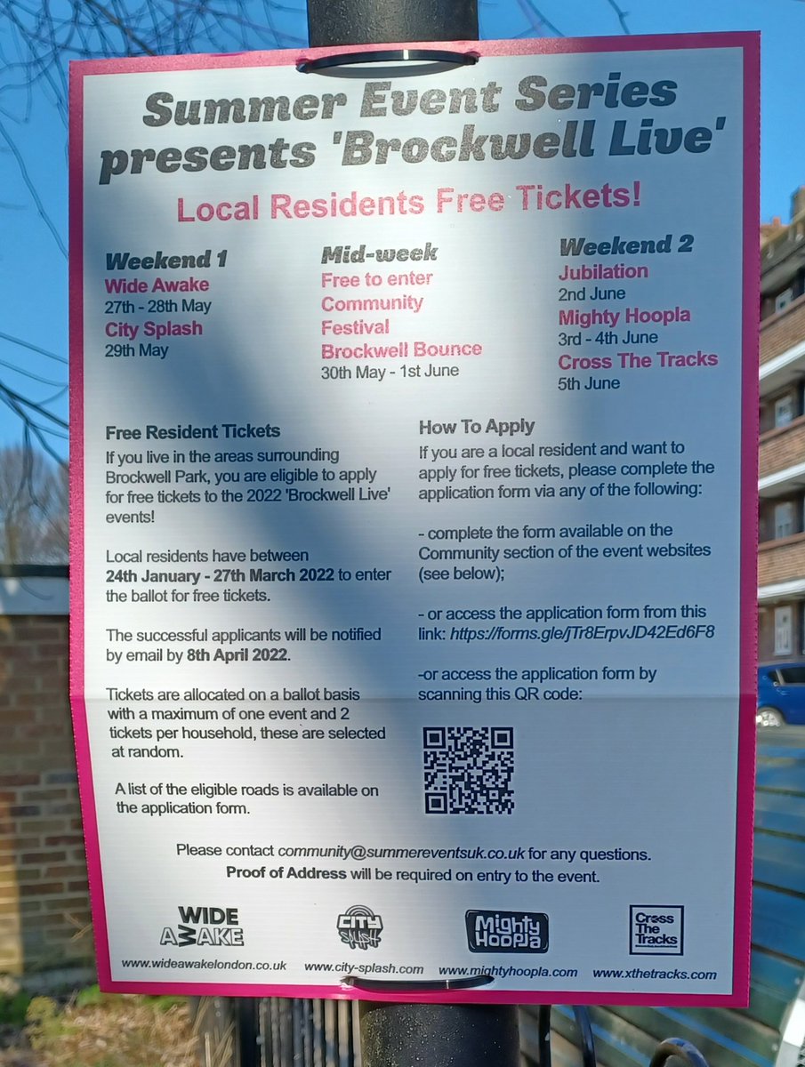 MaryAtkLabour's tweet image. Free tickets to summer events in Brockwell Park for Tulse Hill people . Plus if you perform...enter the community festival and entertain others !