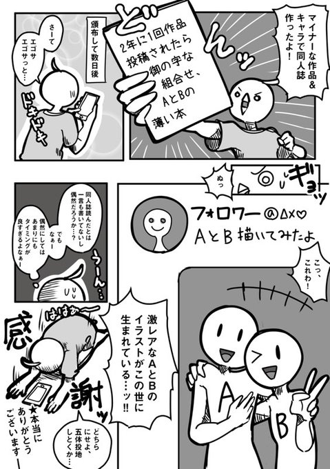 マイナーな題材で二次創作の同人誌作った時に、感想以外で嬉しかった出来事の漫画です。 