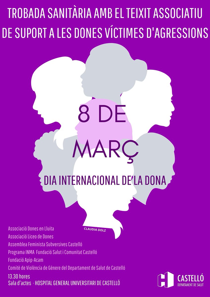 GVAdepsalutcs's tweet photo. El Departament de Salut de Castelló commemora el #DiadelaDona amb una trobada amb el teixit associatiu de suport a les víctimes d'agressions a la que estaran presents @DonesEnLluita, Liceu de Dones, @SubversivesCS, @fundsalcom, F. Apip-Acam i el Comitè de Violència de Gènere https://t.co/IlLbCk48sL