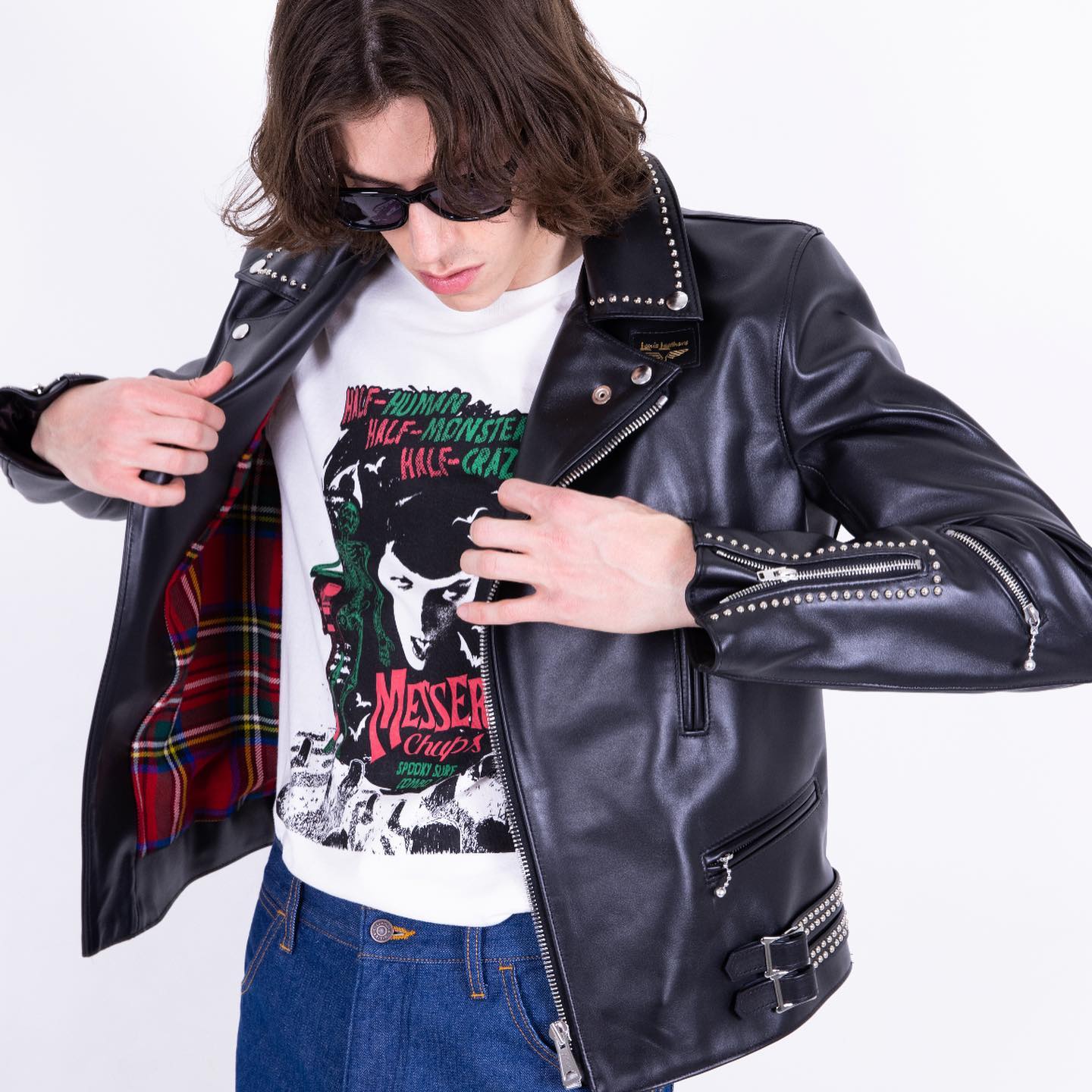 誠実 Lewisleathersサイクロン ルイスレザーライトニングhysデニム ライダースジャケット Www Milgomilbar Co Il