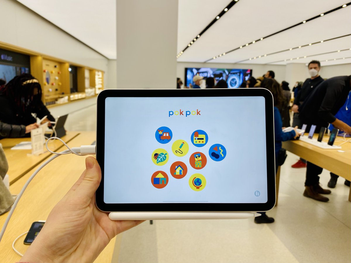 playpokpok's tweet photo. We're so proud and excited see Pok Pok Playroom pre-installed on iPads and iPhones in global Apple Stores! 😍 Thank you @Apple! We hope your next visit there includes a little bit of play and whimsy. 😉 https://t.co/hd6EBryQ1D