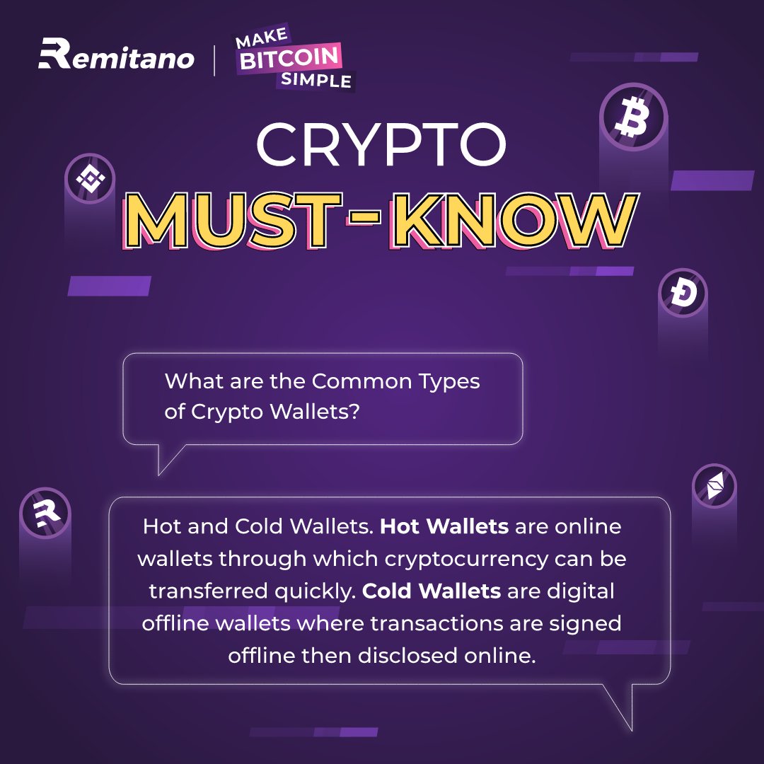remitano's tweet photo. 🔔Choosing which crypto wallet to use is entirely up to you and your needs as a user. Hot wallets are typically easier and more accessible, while Cold wallets are preferable for long-term crypto saving plans. 👏
#Remitano #MakeBitcoinSimple #CryptoMustKnow https://t.co/EqVD710e4U