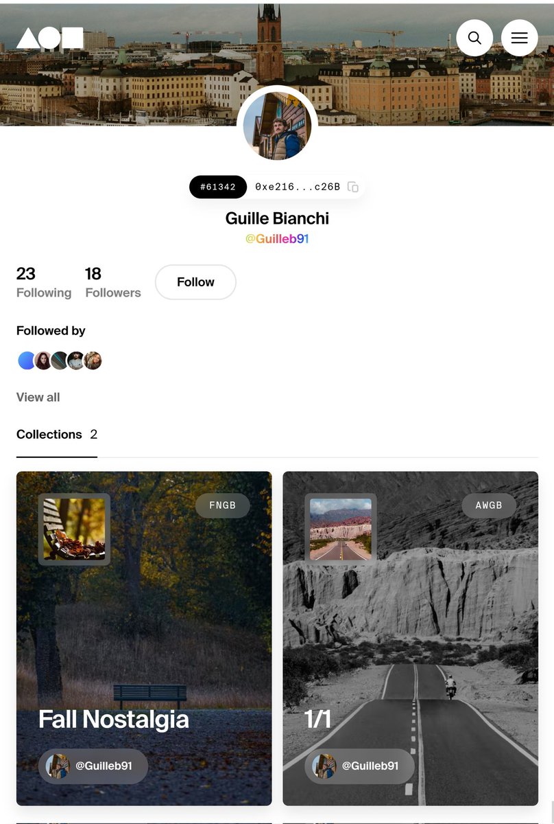 GuilleBi91's tweet photo. I just created a new collection on @withFND and I will launch the first piece soon. A collection I've been working on a lot and ones I like the most! Go to my profile to see my other published piece.
#NFTCommunity #nftphotography
#FallNostalgia #NFTdrop https://t.co/RPCFtWeLpP