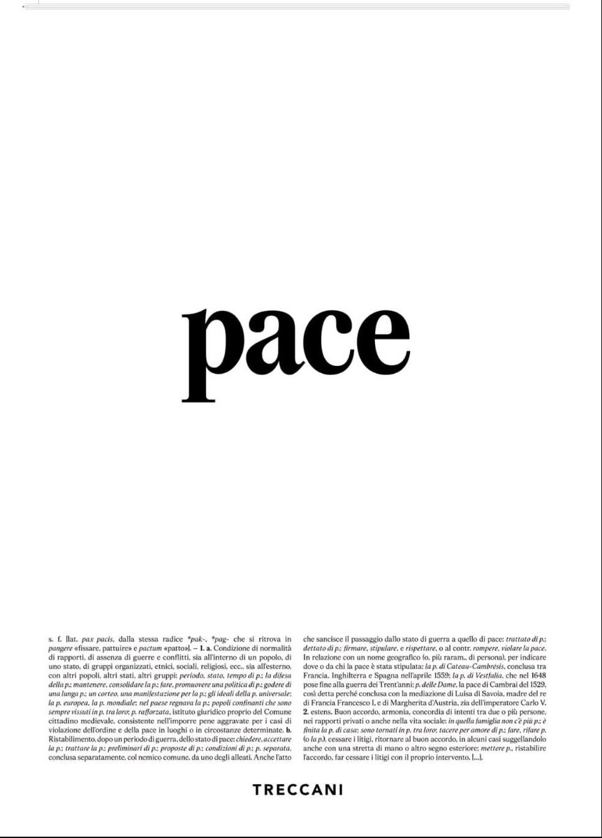La campagna di oggi di <a href="/Treccani/">Treccani</a> sul tema della #pace: potenza comunicativa allo stato puro