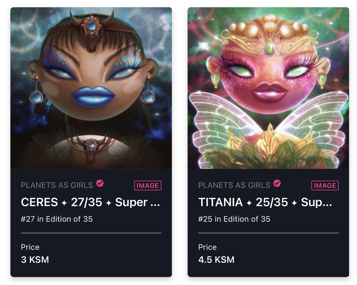 Hi friends✨
Right now I have 2 unsold planets left - TITANIA and CERES.
They really want to find their home 🙏
There are only 4 planets left until end of whole collection, and now I’m in the process of preparing them.

I want to create something incredible🔥

Link in comments⬇️