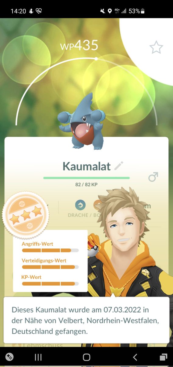 Diflom_'s tweet photo. Abenteuer Sync hat mal richtig gegönnt! Des ist absoluter Wochen rekord ^^ 
Kaumalat in der Wildnis auch lange nicht gesehen 😍 #PokemonGO #pokemon #gibble #WEEKLY #diflom https://t.co/m3CJZsAViA