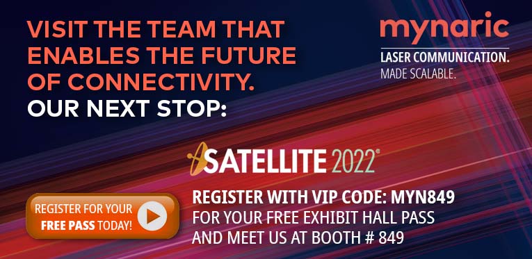 mynaric's tweet photo. We look forward to seeing you in DC for @SatelliteDC -where the global space community unites. Use this code for a free pass: MYN849
#SATSHOW #LaserComm #LaserCommunication https://t.co/0d3ylM5mkr