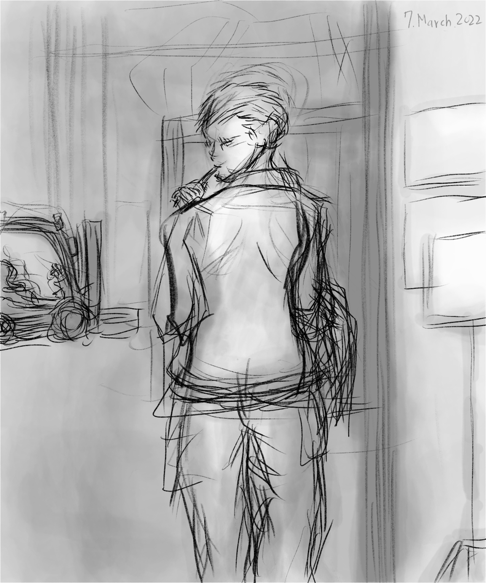 Hageus_Hagekura's tweet photo. 帰宅するとすぐ眠くなってしまう 腹立たしい
#AdobeFresco #毎日のコンポジション #日々描く #ジェスチャードローイング #dailycomposition #gesturedrawing #quickdrawing #lifedrawing #artpractice https://t.co/Mqer1yXR0b