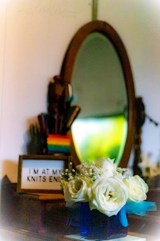meloncatus's tweet photo. 'I'm At My Knits End'
On an antique dresser is a cute little sign. Nearby a small bouquet of white roses with little bits of baby's breath sits in a small blue, square vase in the foreground. Accented by the lush green reflection in the mirror. - Sept. 2021
#redbubble #knitting https://t.co/dlILlz2wxq