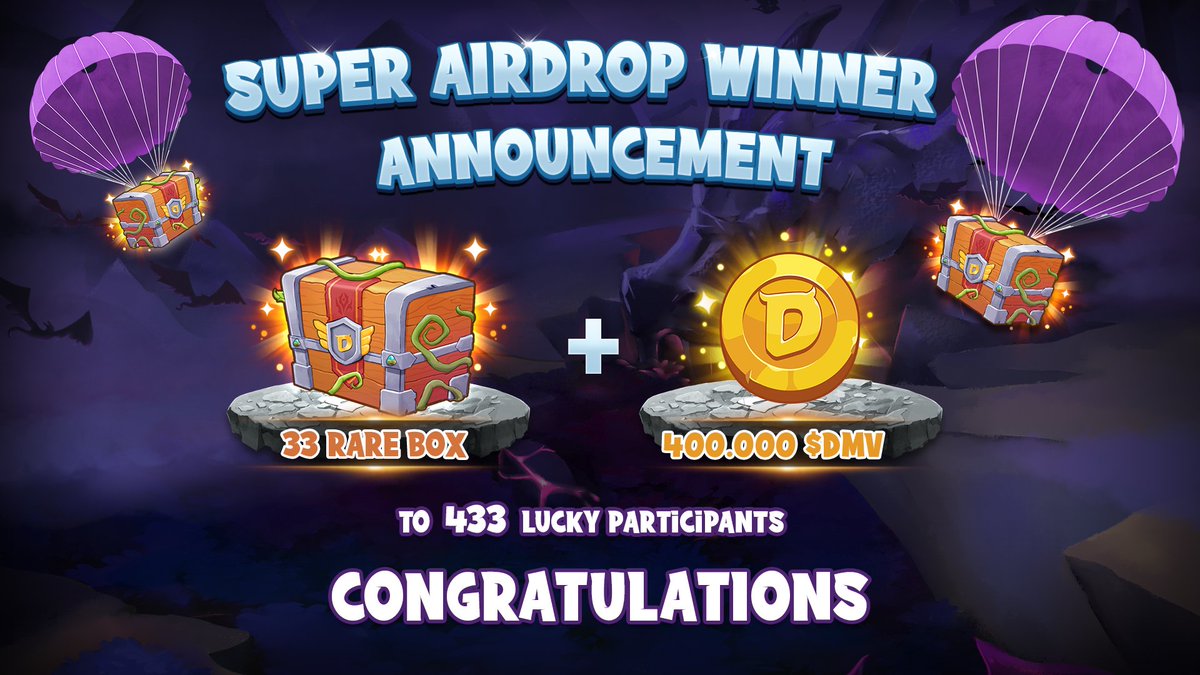 🔥🔥 Super NFTs and DMV Airdrop Result Is Out 🔥🔥
 
🌟 We are excited to announce the Airdrop Winner List!
 
🚀 Check here: bit.ly/AirdropWinnerL…
 
🥳 Congratulations guys!
 
😍 For those who didn’t make it, let’s join the INO Public Sale, which begins tomorrow on 8th March!!
