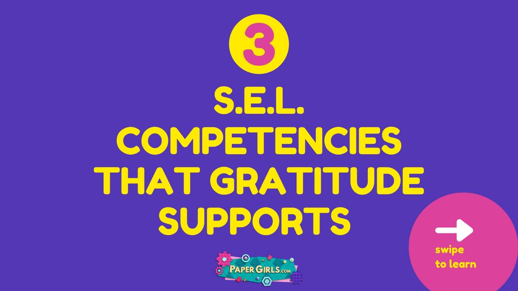 PaperGirlsTV's tweet photo. Teaching #gratitude connects &amp; enforces the #SELcompetencies. Check out how!

💞Learn more ways to teach #SELskills &amp; gratitude practices with #PaperGirls here: https://t.co/OHTEMEyCaI

#Papergirlstv #papergirlsshow #PGTV #meditation #mindfulness #kidsmindfulness #minimeditations https://t.co/td9tR2TSkH