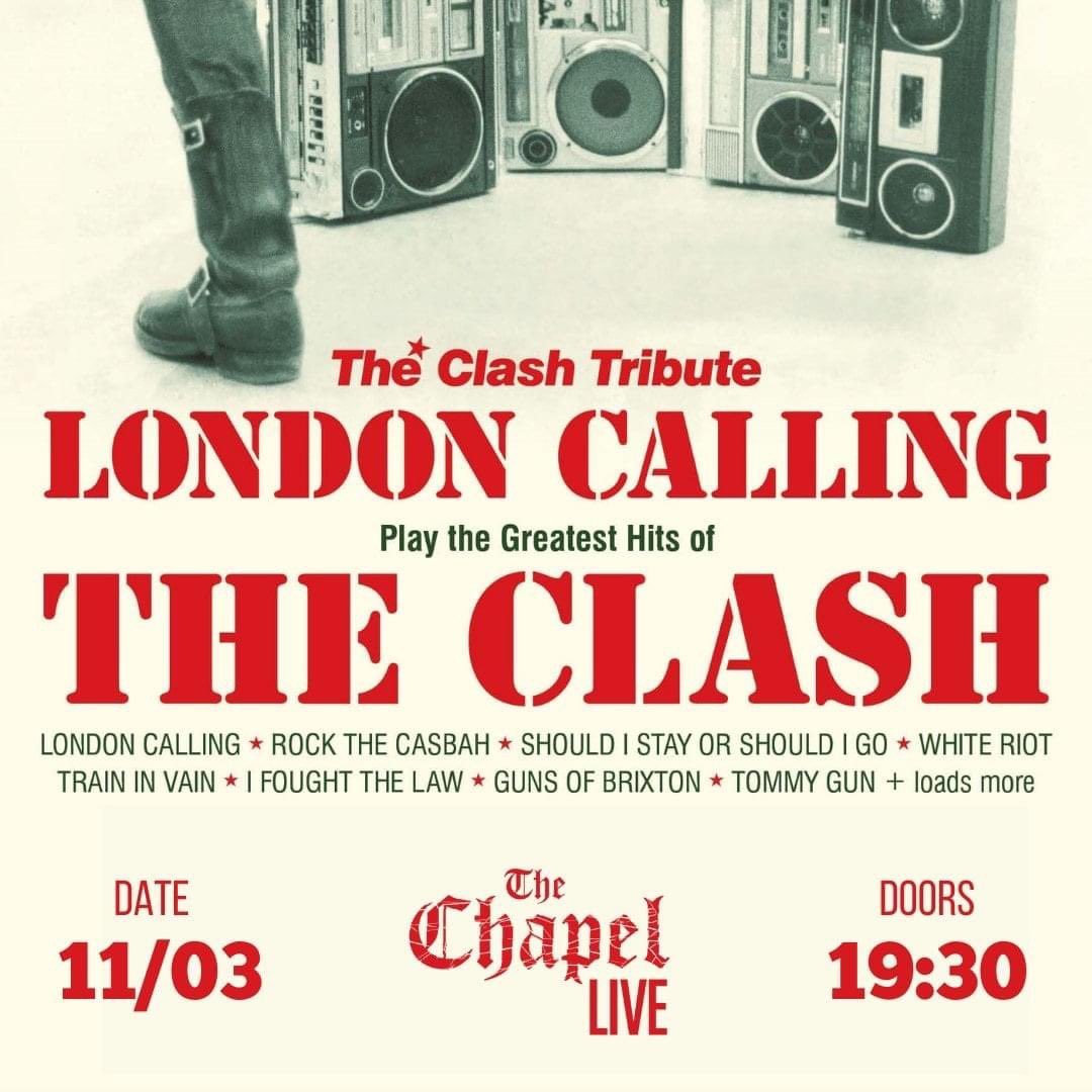 FRIDAY: 'Stay Free' this Friday night, come down and 'Rock The Casbah' as London Calling - Europe’s top Clash tribute take to the Brown Street stage.

🎟️ Get your tickets NOW: chapellive.co.uk/events/londons…