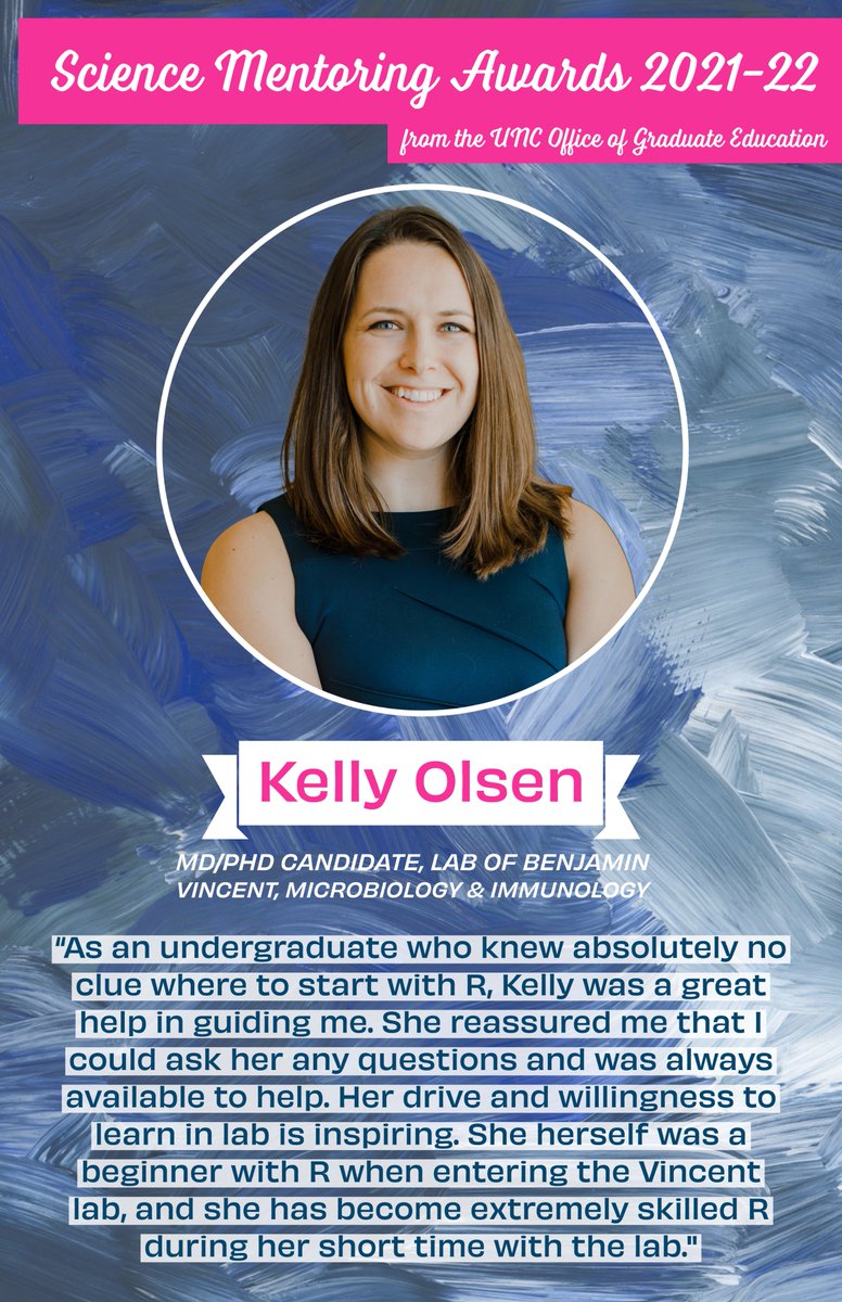 UNCBBSP's tweet photo. @KOimmuno helps her mentees to keep a growth mindset, and she's a 2021-22 Science Mentoring Award winner. Read more about all of this year's honorees here: https://t.co/b2l2W4PXaP. https://t.co/mU2RKP8SJV