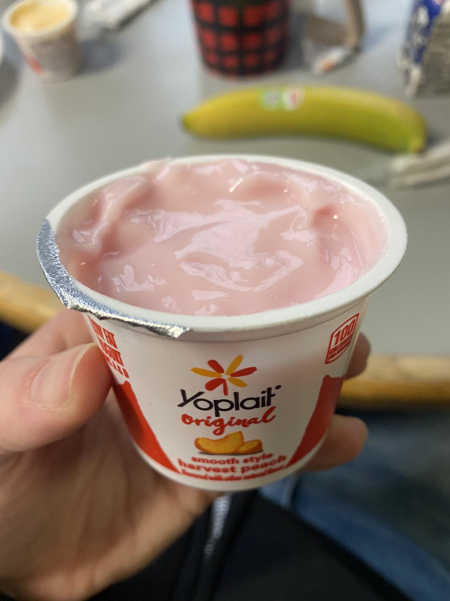 derbesany's tweet photo. @Yoplait someone care to explain this disappointment? Peach container with raspberry yogurt 😵‍💫 I’m still gonna eat it lol https://t.co/UdvQEwLcv6