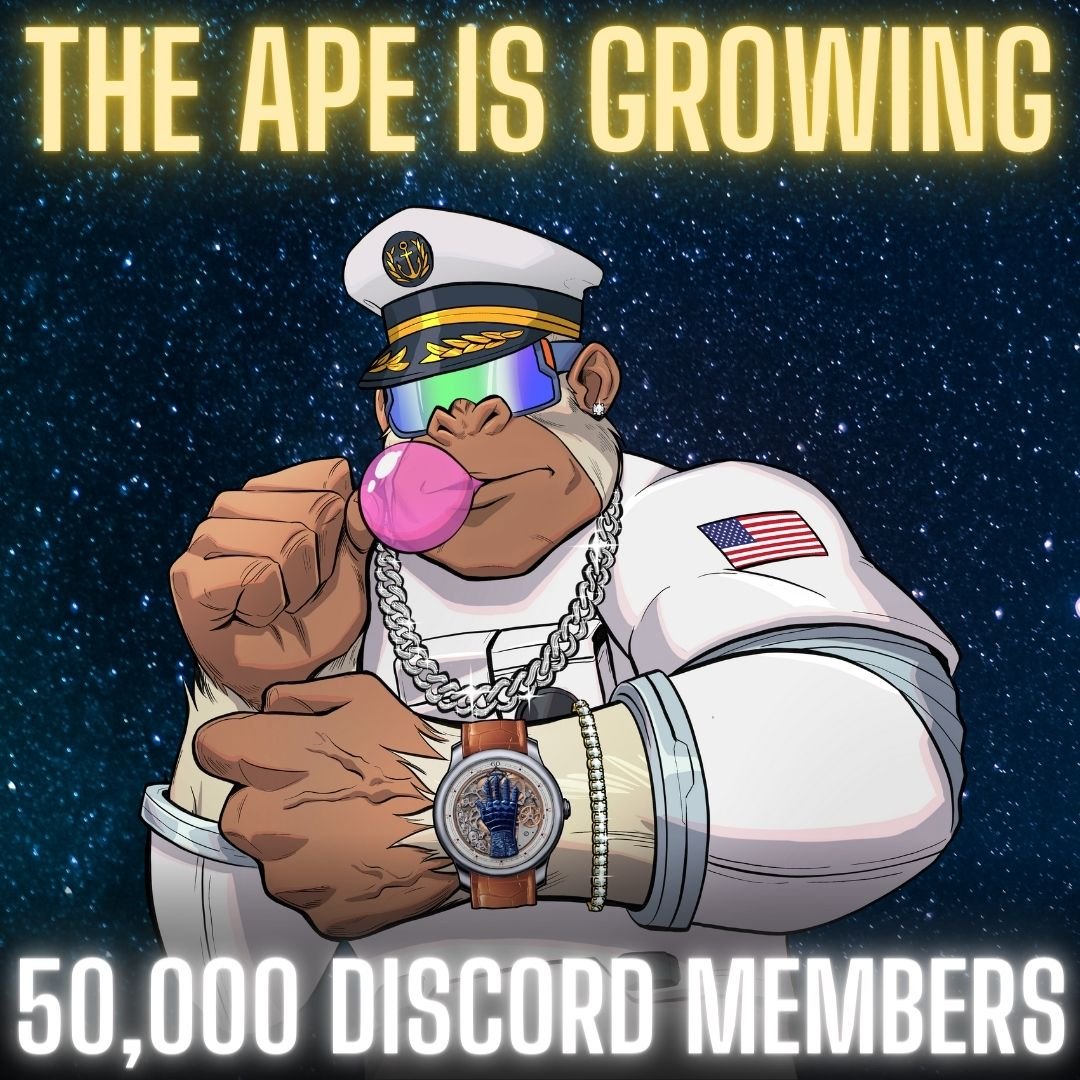 TimepieceApes's tweet photo. Thank you for 50,000 Discord members! 

We are giving away 🦍 :
- x3 TimePieceApe NFT
- x10 Whitelist spots

To enter 👇
- Follow us
-❤️&amp; RT
- Tag friends
- Join Discord: https://t.co/dDSqxOsb9d

#NFTGiveaway #NFTCommunity https://t.co/YXg2UZHqoH