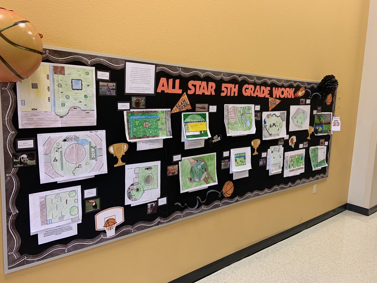 5th grade work is ready for RES Open House.  These renderings of reimagined animal habitats for the <a href="/FortWorthZoo/">Fort Worth Zoo</a> are already catching the eyes of <a href="/RoanokeRangers/">Roanoke Elementary</a> as they walk by!