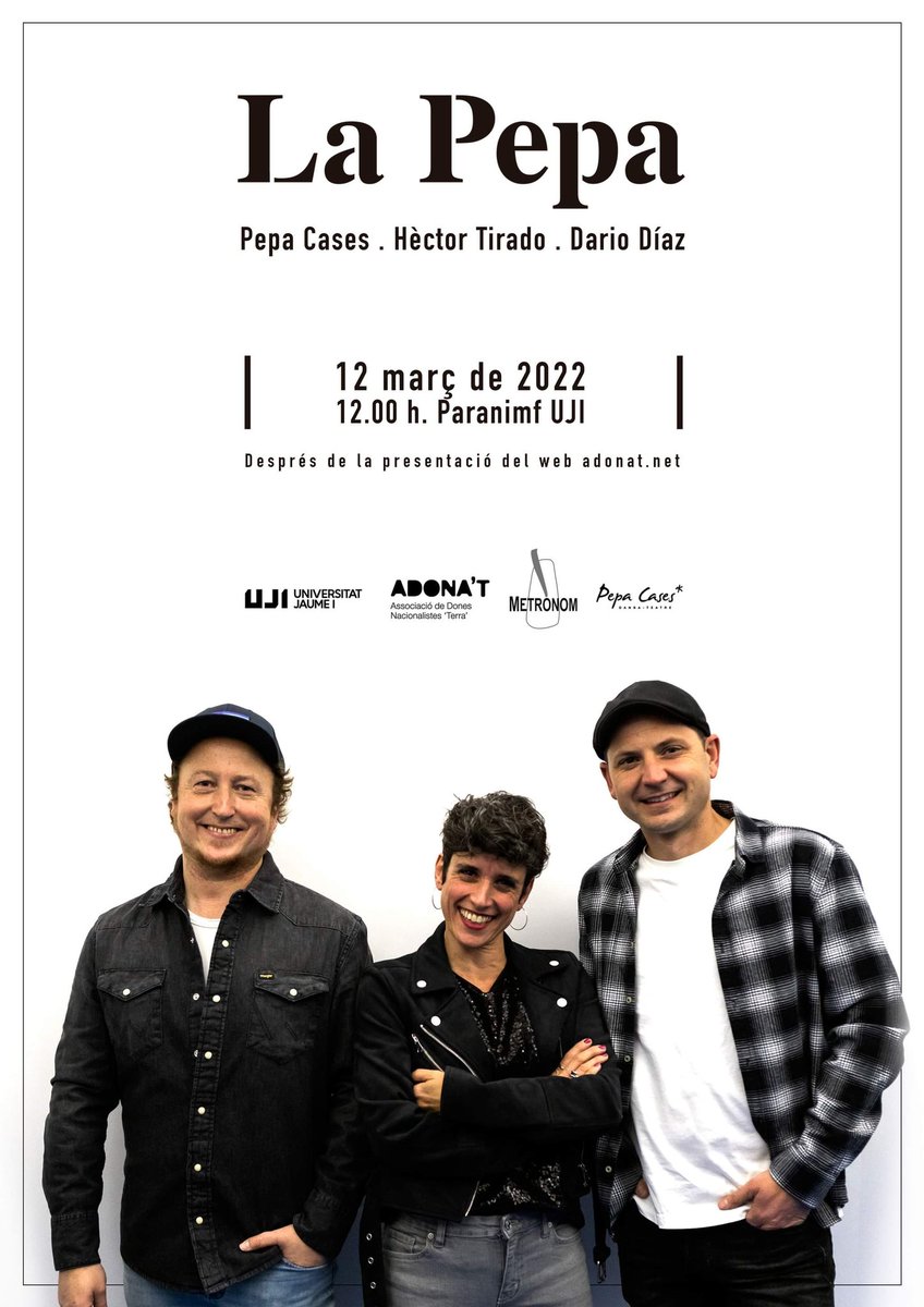 LaPepaCases's tweet photo. Hi haurà millor pla pel dissabte de matí que este? Les companyes de #Adonat presenten el seu web d'esta manera tan especial, veniu? 💜
.
@Metronom_Bureo @uji_paranimf #HèctorTirado #DaríoDíaz @musicaNvalencia @musicadelpv @avuisona @csxlallengua @GuiaTcastellon @ColCasEV https://t.co/05rug8Z9WG