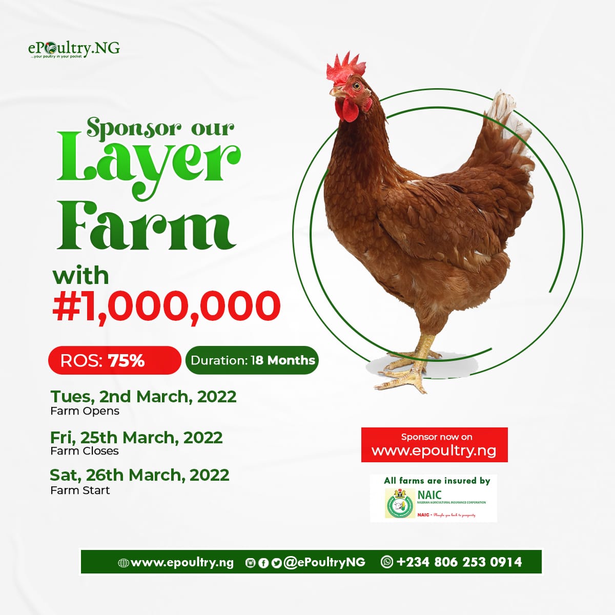 tonyOWEI's tweet photo. So here is the deal, we are willing to share the profits with you so far as you can also play your part. CLICK HERE: https://t.co/T6WS9LR3no right away to go sponsor our egg farms with ONE MILLION NAIRA per unit (2,410 USD) per unit and get a whooping 75% returns in 18 months. https://t.co/yhIGT74w51