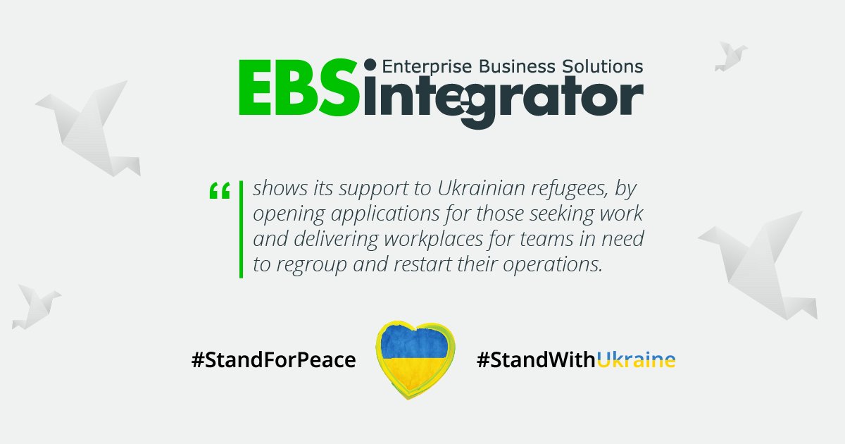 EbsIntegrator's tweet photo. Today 
@EbsIntegrator
 follows up on its intentions to #StandForUcraine by taking action. There are 5 #workspaces left for any team to re-boot their operations and we've opened our #applications for any #Refugees from #Ukraine seeking employment: https://t.co/88MqjqSUdD https://t.co/mAxWehRLAf