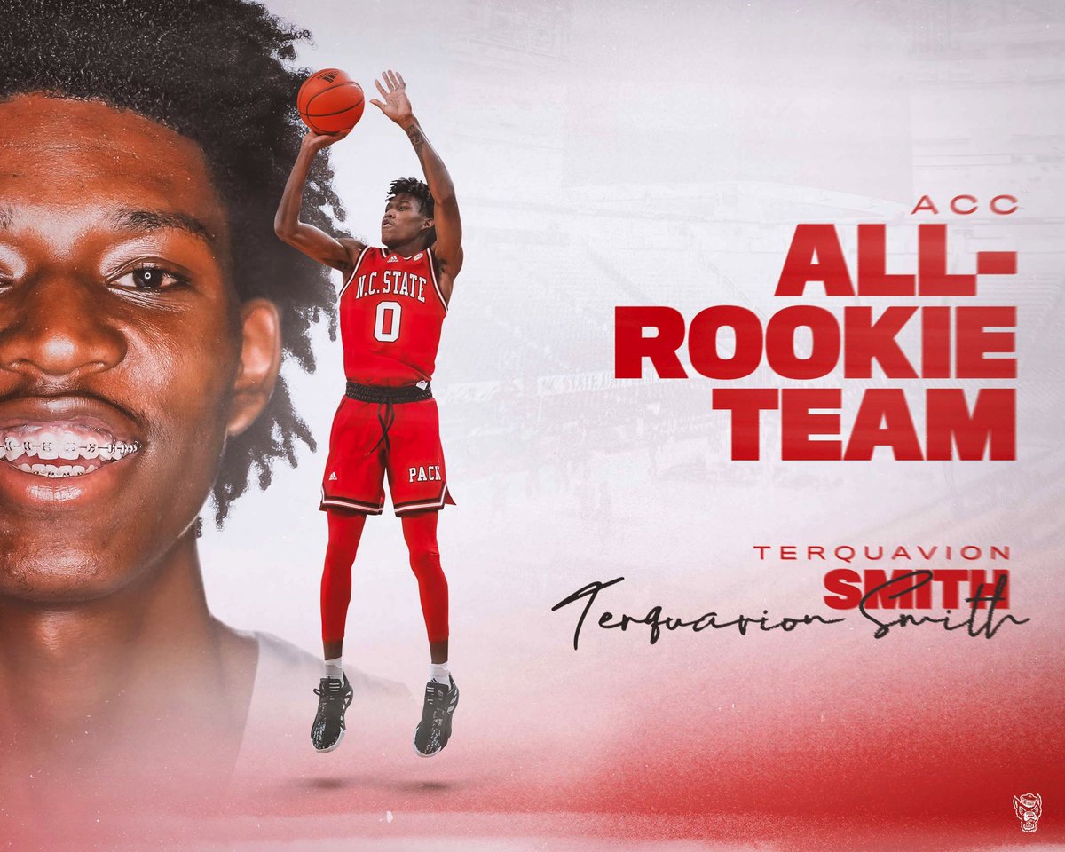 PackMensBball's tweet photo. The rook @Tgetsbuckss23 showed out this year 🔥 

🐺 ACC All-Rookie Team
🐺 All-ACC Honorable Mention https://t.co/k7Jp0Olggq