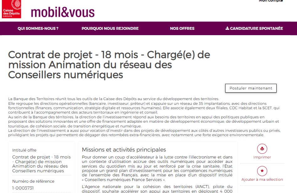 NicolasTurcat's tweet photo. 🚨Dans le cadre de #FranceRelance &amp; pour l'@ANCTerritoires @MissionSoNum, la @BanqueDesTerr recrute un/e chargé/e de mission pour animer et développer les 4000 conseillers numériques #FranceServices ! 🧐💪

👉super #job, super team, super sujet

https://t.co/fLEPf6cHsv https://t.co/kfIv5VNOSS