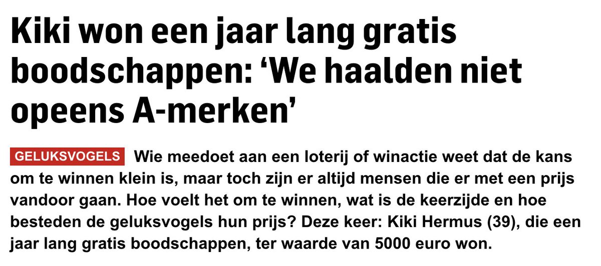 Een jaar lang? Dit klinkt eerder als de weekboodschappen.