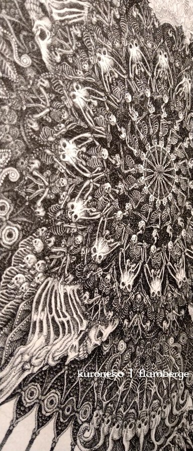 問(偽鑑賞者):作者は何故髑髏を無数に描いたのか、20文字以内で答えよ。

答(作者):作者だからこそ無理。 