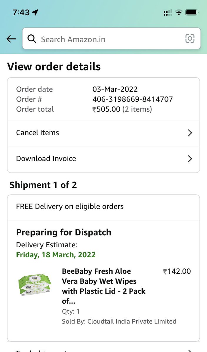 Ubaid16798779's tweet photo. #Amazon #amazoncustomercare #amazonindia product ordered on 3rd March. Still not shipped and wonder when it will get delivered. Even the cash back offer not processed because delayed shipment from Amazon end. #boycottAmazon #worstexperience https://t.co/Dpb9pJJbFu